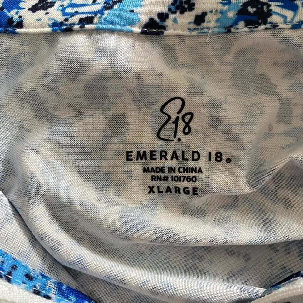 Emerald 18 UPF 50 Quarter Zip- XL blue white multi print, polyester span… - Picture 5 of 6